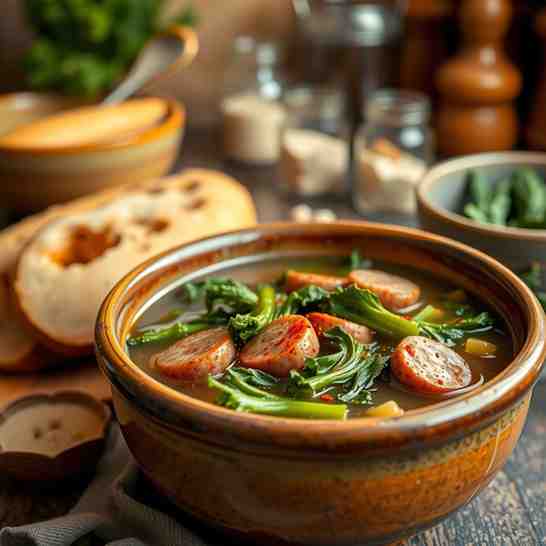 German Grünkohl - Kale & Sausage Soup Recipe